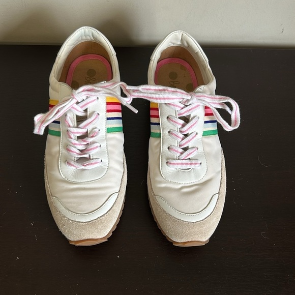 BODEN Striped Runner Trainers Tennis Shoe Sneaker Rainbow Sneaker Sz 38 US 7 - Picture 4 of 12